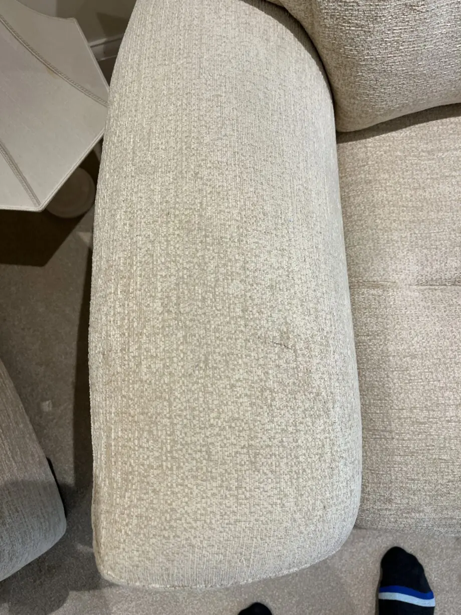 Parker Knoll Hudson two seater sofa and two matching armchairs in Boucle Oyster