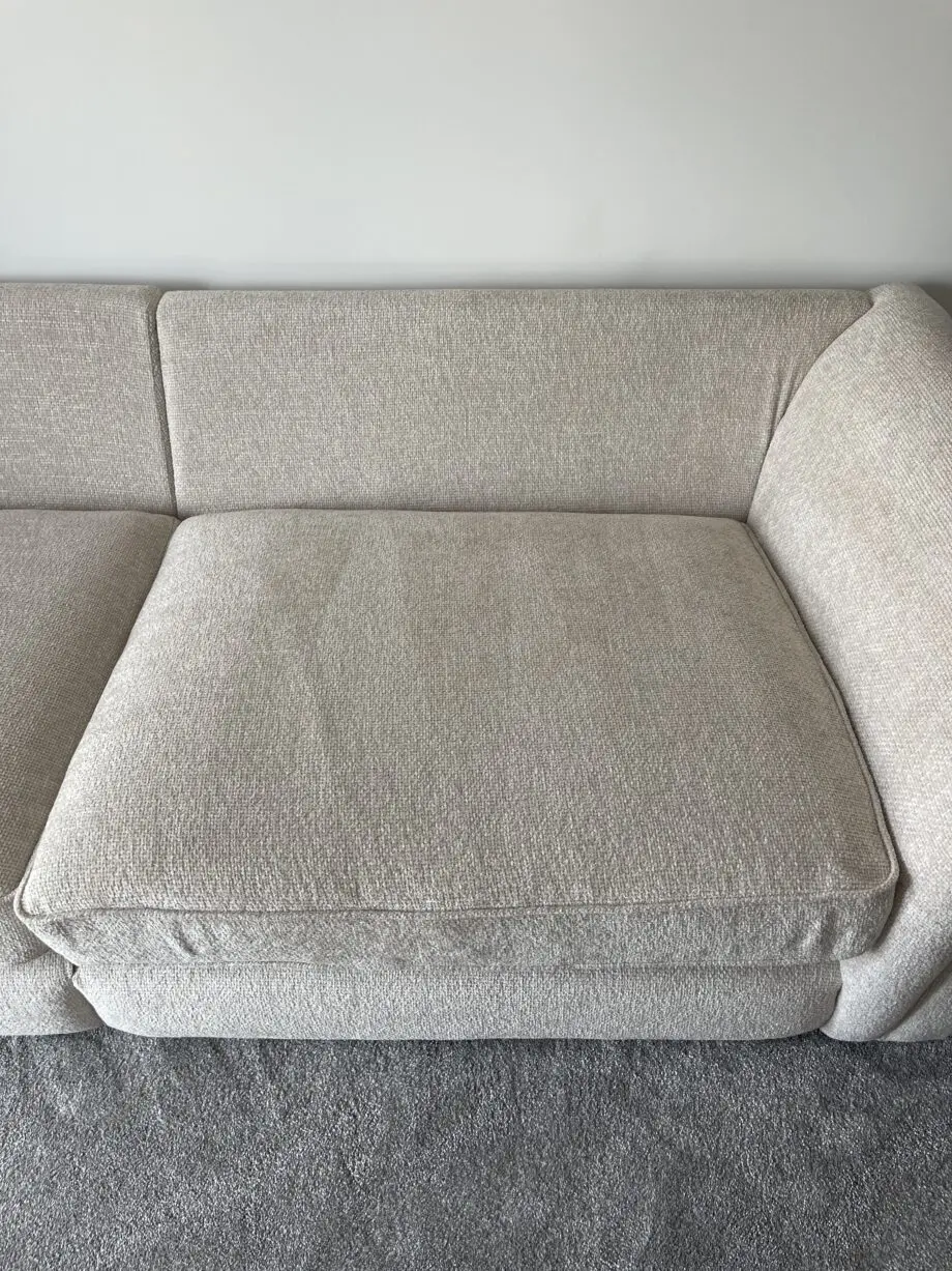 Oak furniture Land Ashby 4 Seater pillow back Cream sofa