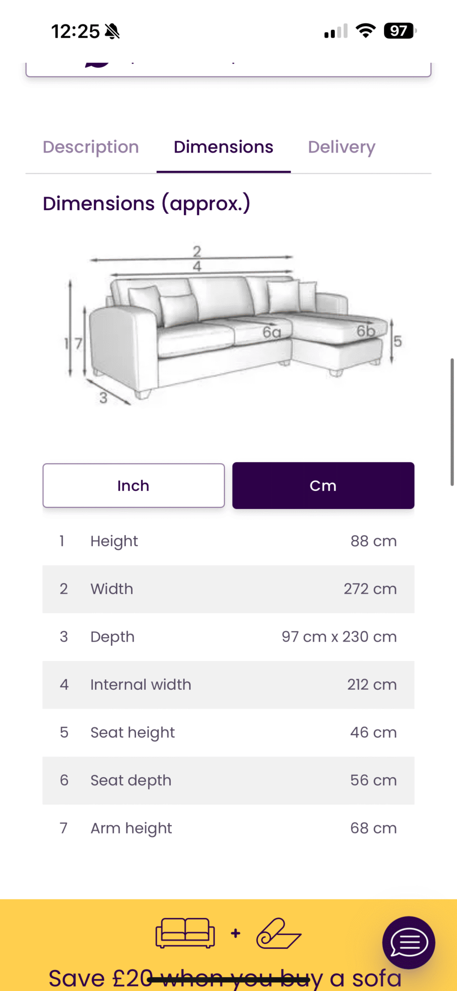 DFS corner sofa