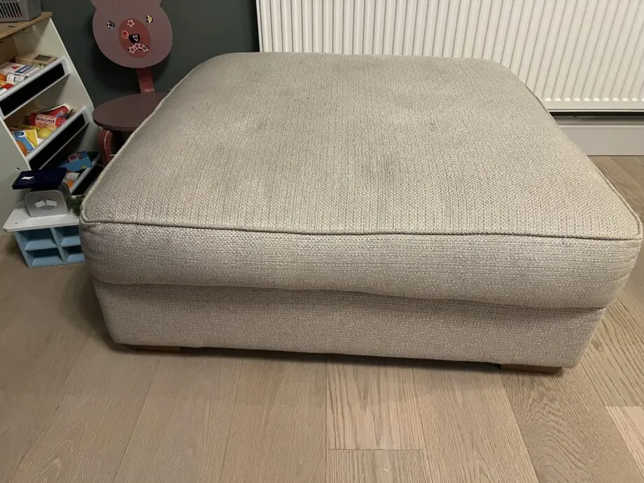 Sofaworks, cream 3 seat, 2 seat and footstool set