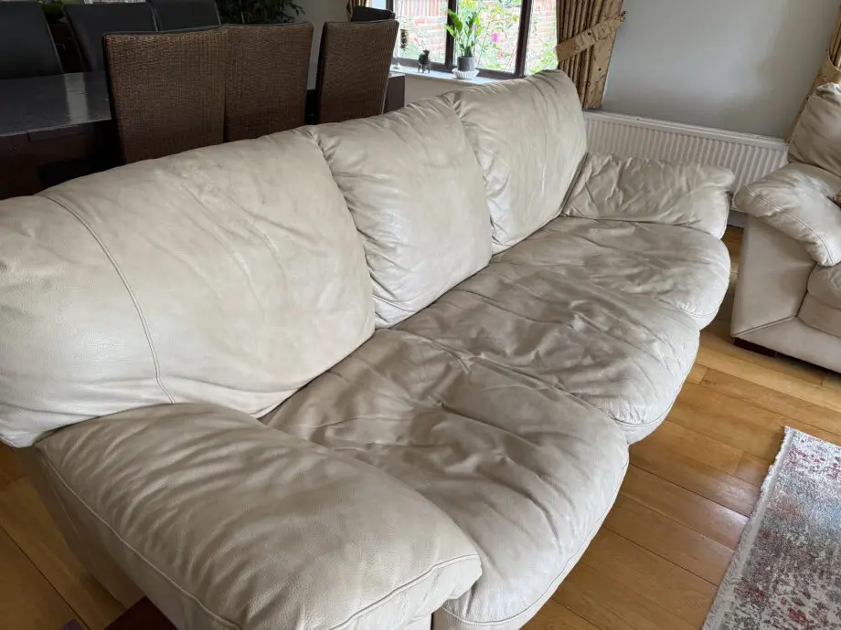 Cream leather sofa