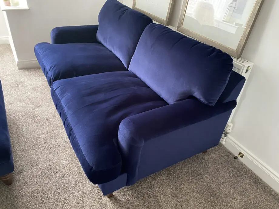 DFS Livvie Navy Velvet Sofa