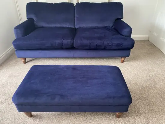 DFS Livvie Navy Velvet Sofa