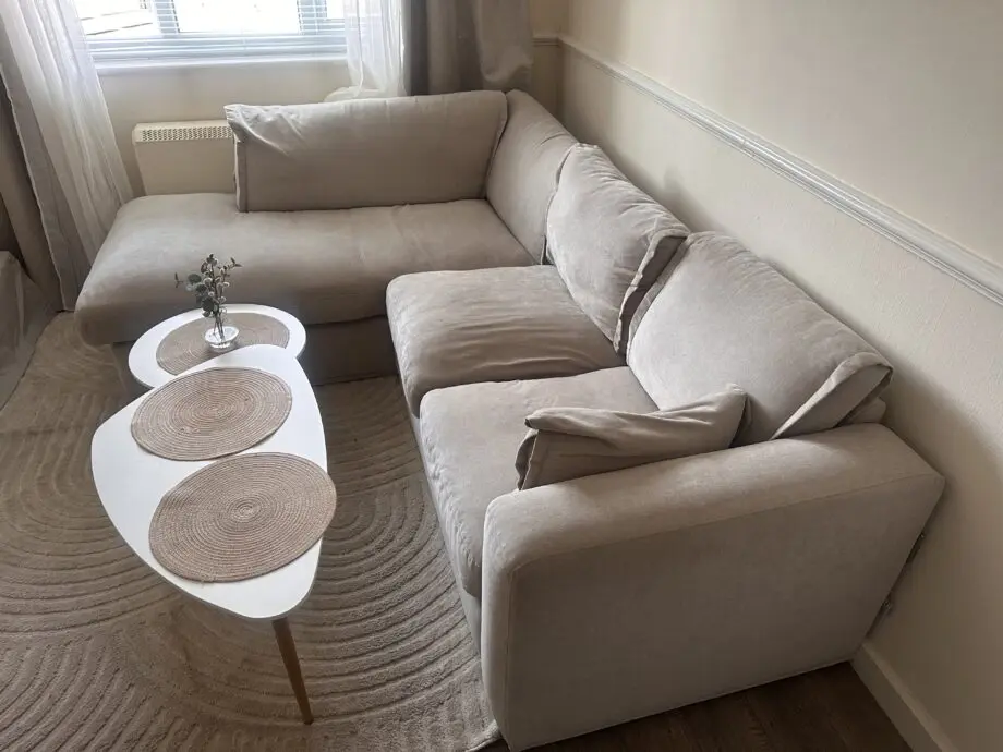 Edgware Luxe Chenille Left Corner Sofa - Palen Linen
