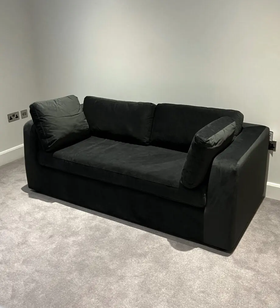 Made Mogen 3 Seat Sofa Bed Dark Anthracite/Black. Never used as a bed
