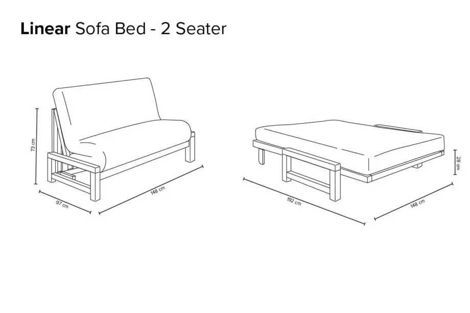 Futon Company futon sofa bed 2 seater solid birch, navy