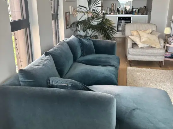 Loaf Squishmeister Chaise Sofa in Timeless Teal Vintage Velvet