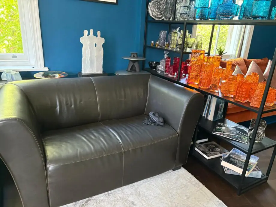 The Conran Shop Venezia two seat leather sofa + two matching leather chairs