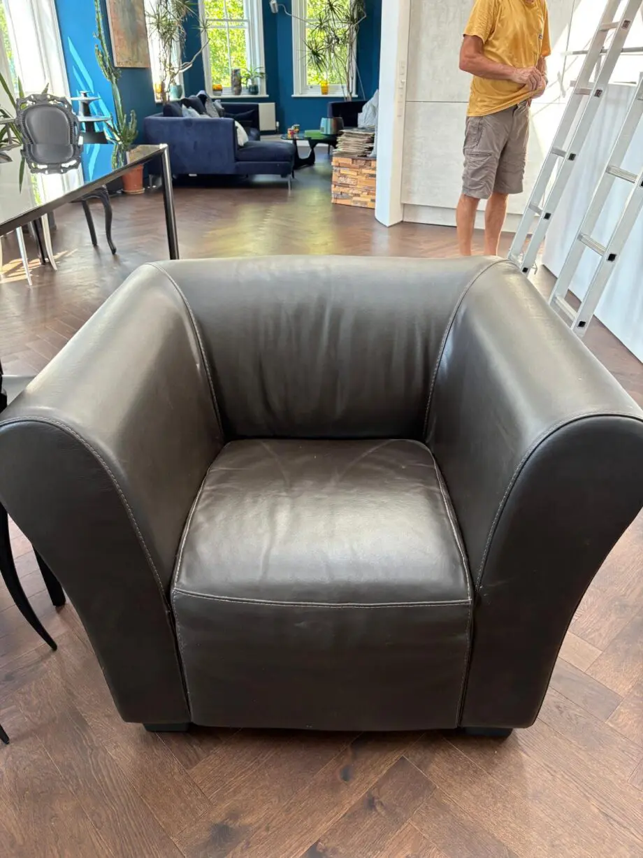 The Conran Shop Venezia two seat leather sofa + two matching leather chairs