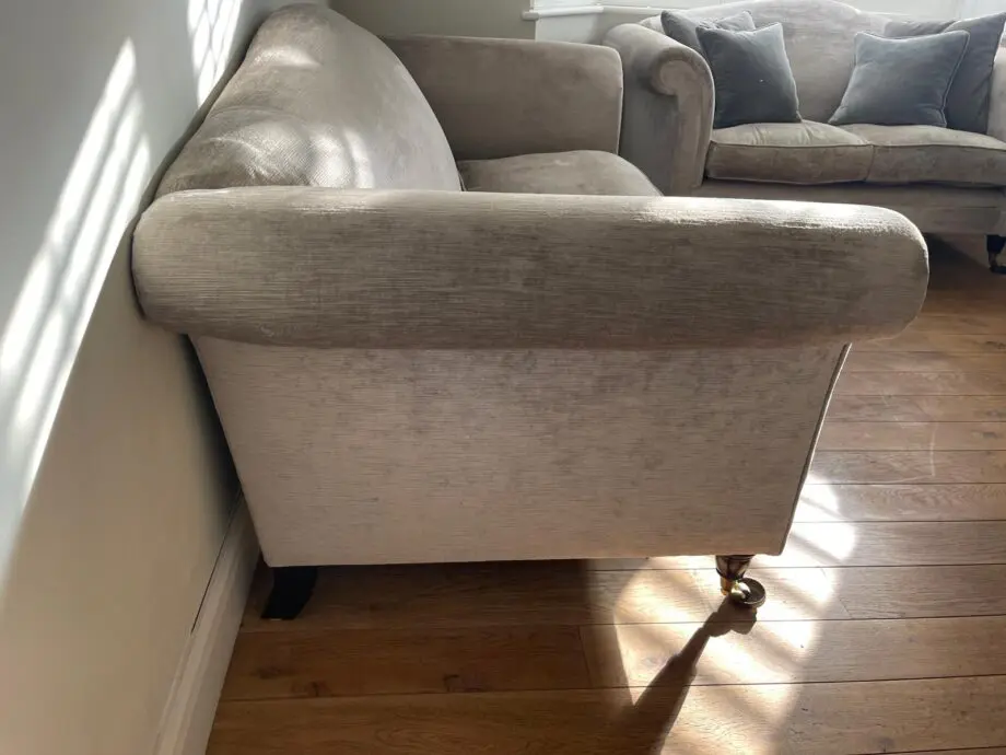 2 x Laura Ashley Gloucester 3 and 2 seater sofas in Pale Steel Grey, Orla Fabric