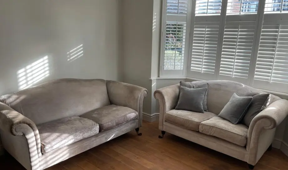 2 x Laura Ashley Gloucester 3 and 2 seater sofas in Pale Steel Grey, Orla Fabric