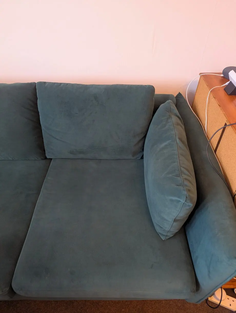 Made Vento 3 seater green velvet sofa