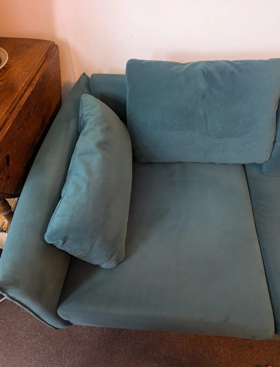 Made Vento 3 seater green velvet sofa
