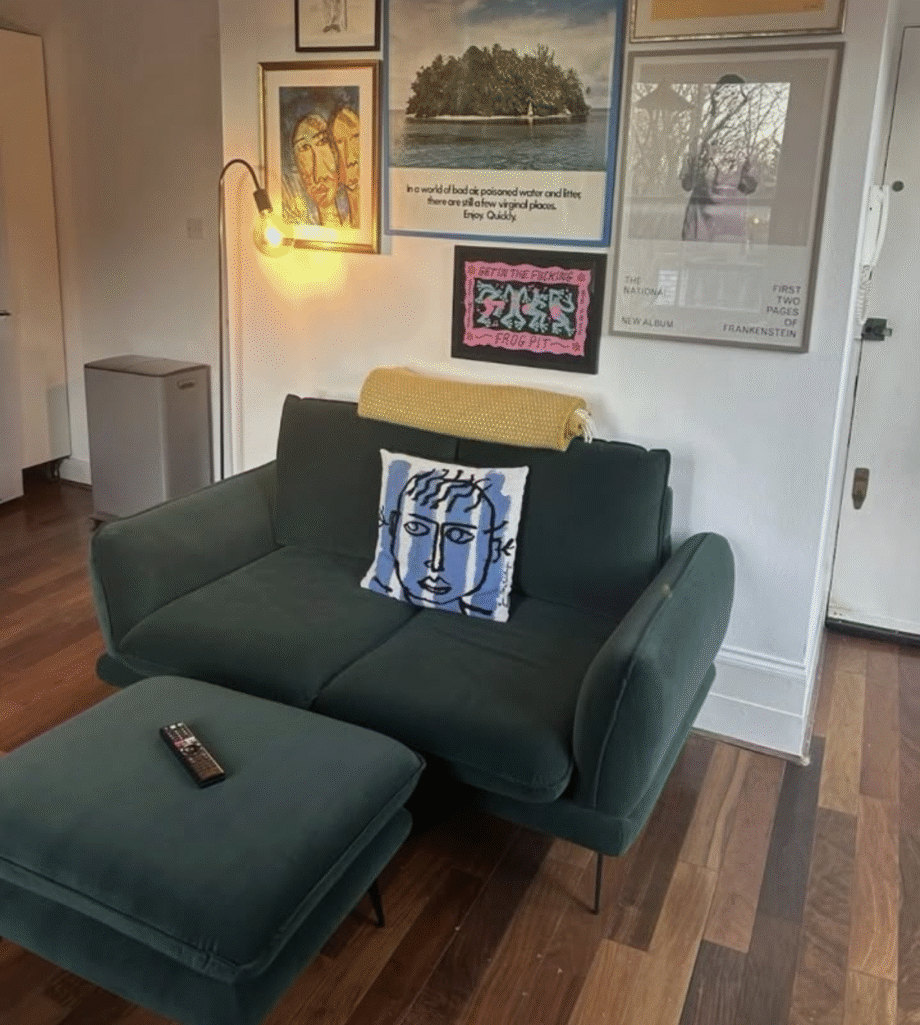 Daals Forest Green Obriel Velvet Sofa, 2-Seater & matching Ottoman