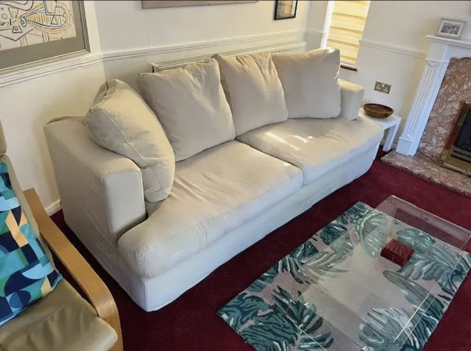 Habitat (Conran Shop) Vintage light beige large sofa
