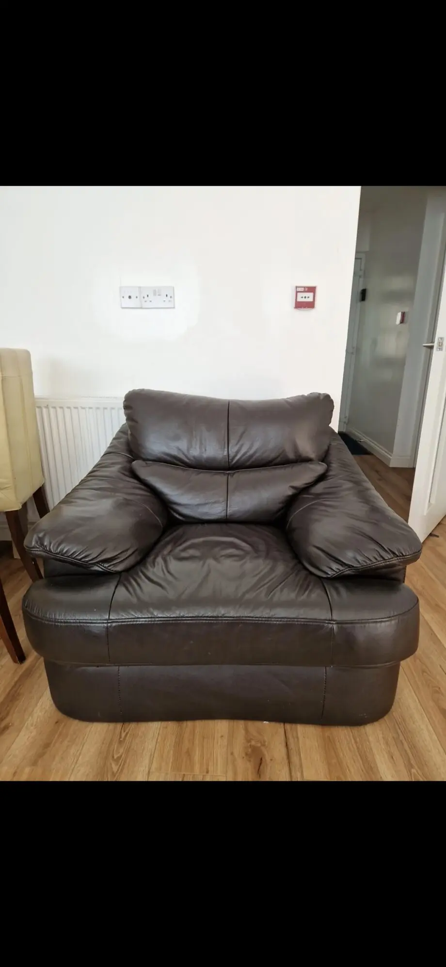 Brown Real Leather sofa one person chair