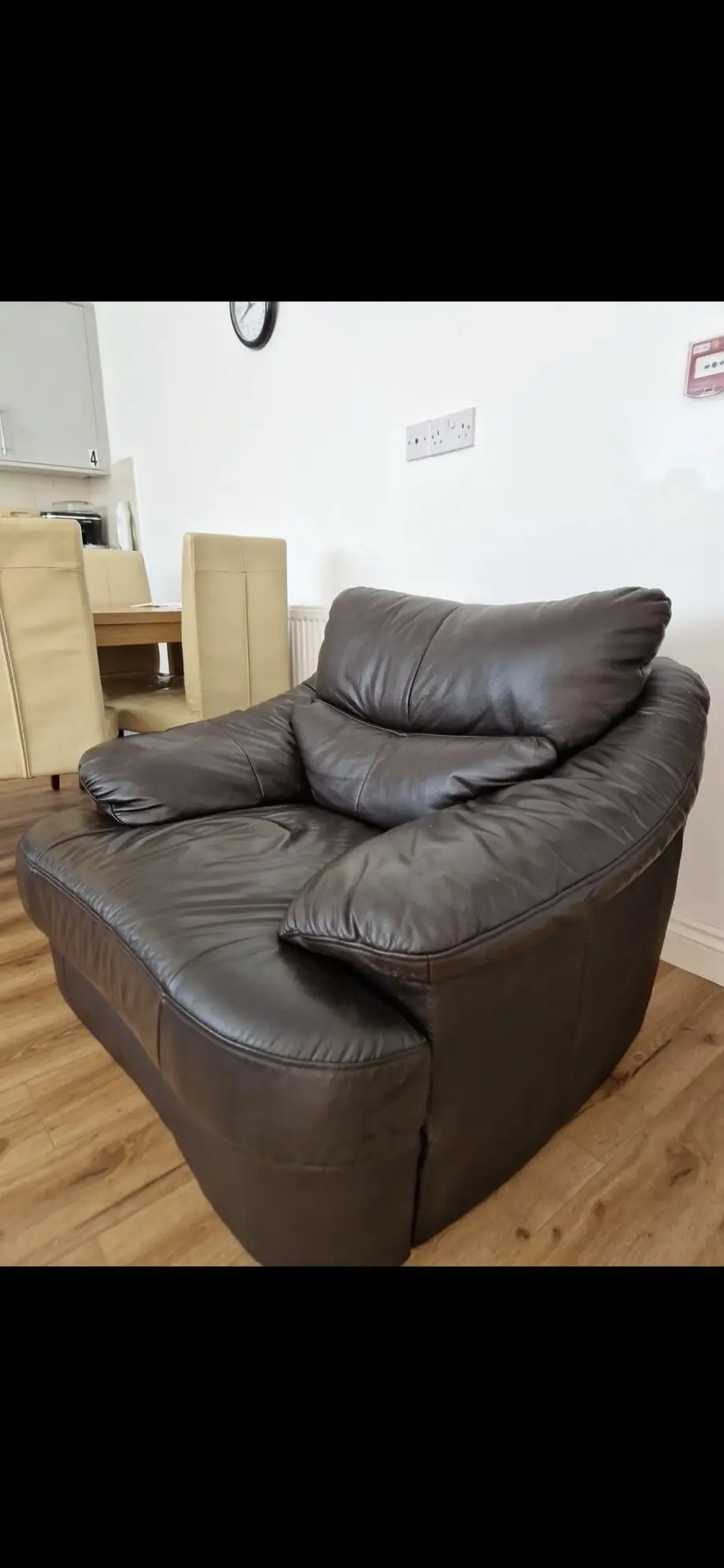 Brown Real Leather sofa one person chair