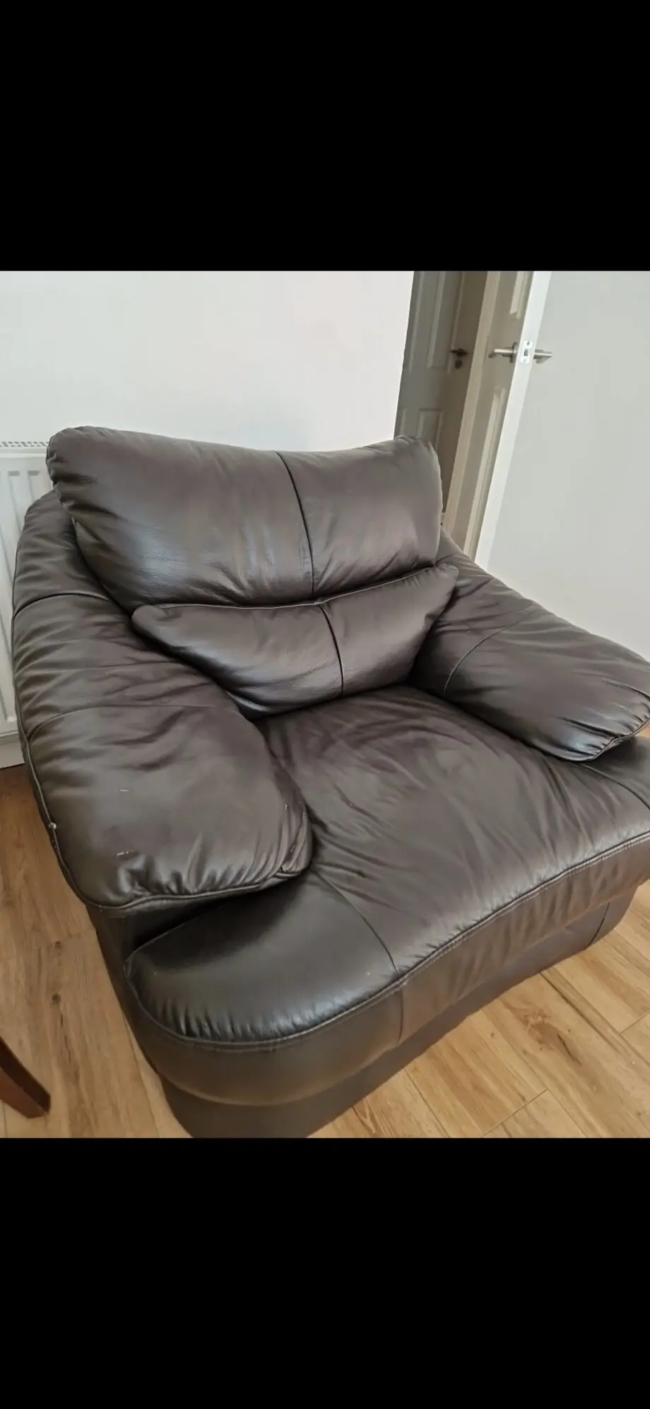 Brown Real Leather sofa one person chair