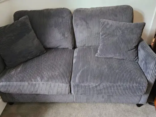 Grey Corduroy two seater sofa