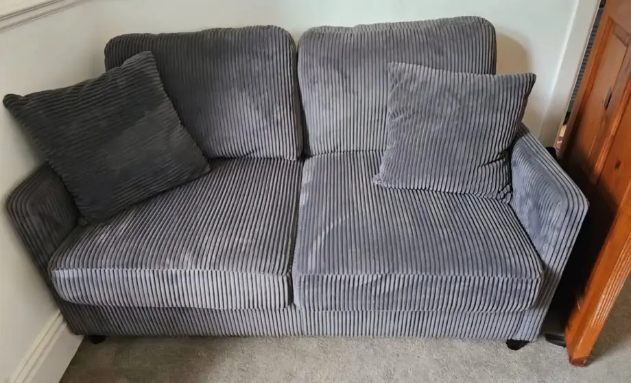 Grey Corduroy two seater sofa