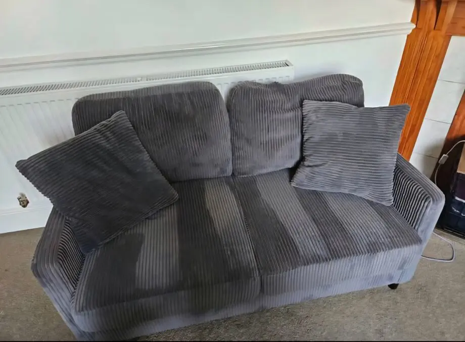 Grey Corduroy two seater sofa