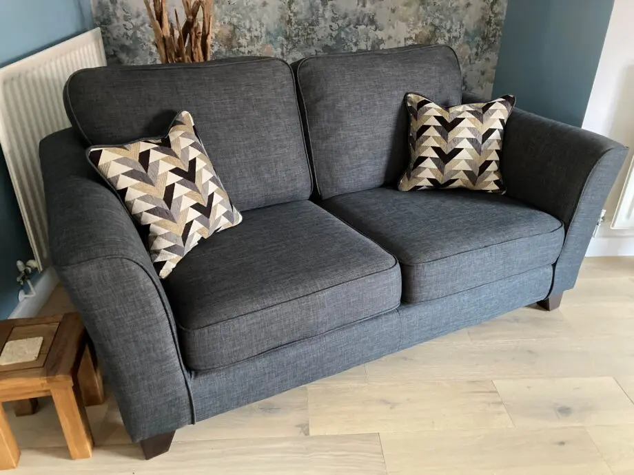 Sofology grey 2 seater sofa with accent cushions