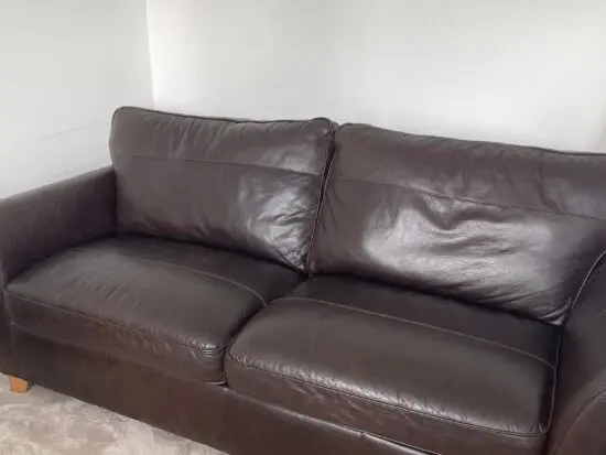 Next Brompton Large Leather Sofa - Dark Brown - 3 Seats - Nearly New