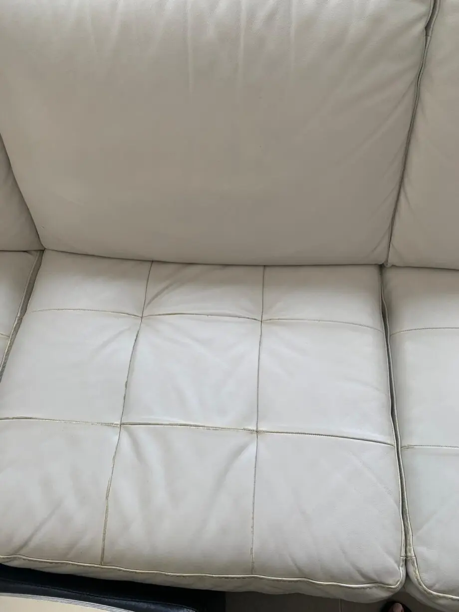 Natuzzi Off White Leather Corner Sofa, 5-6 Seater