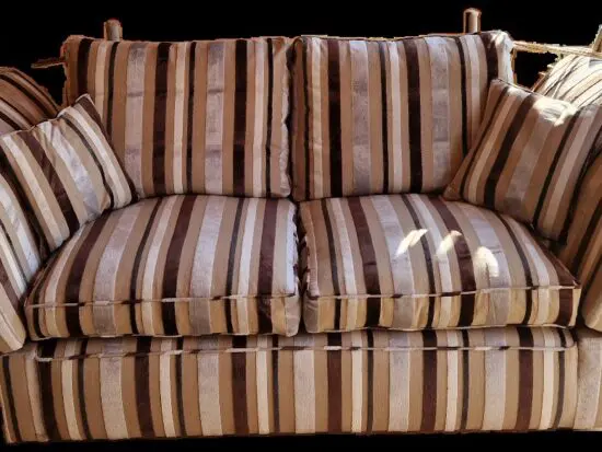 Wesley Barrell striped velvet knoll sofa