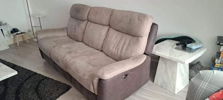 This a DFS Sofa, the colour is Beige/brown