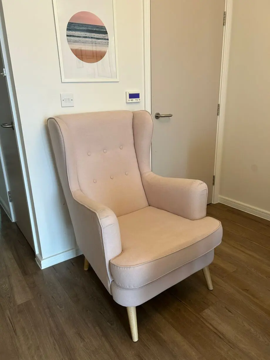 Habitat Callie Fabric Wingback Chair - Pink