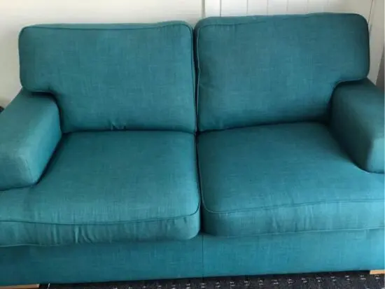 Teal colour 2 seaters and cuddling sofa