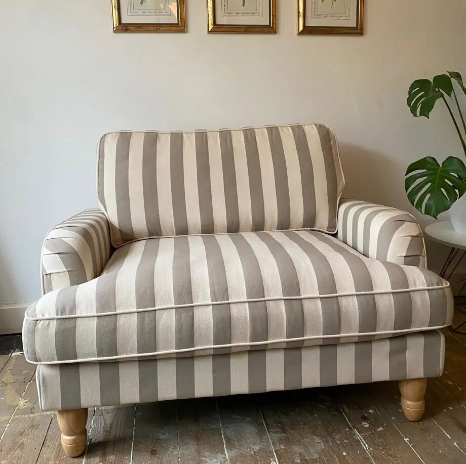 Dunelm Beatrice Snuggle Chair in Oatmeal Stripe