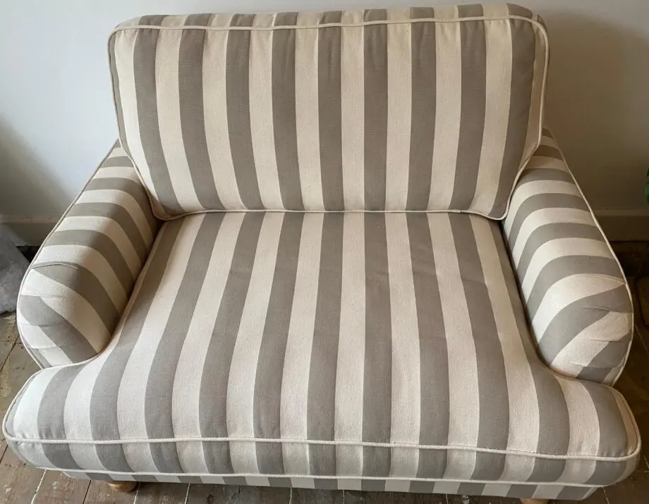 Dunelm Beatrice Snuggle Chair in Oatmeal Stripe