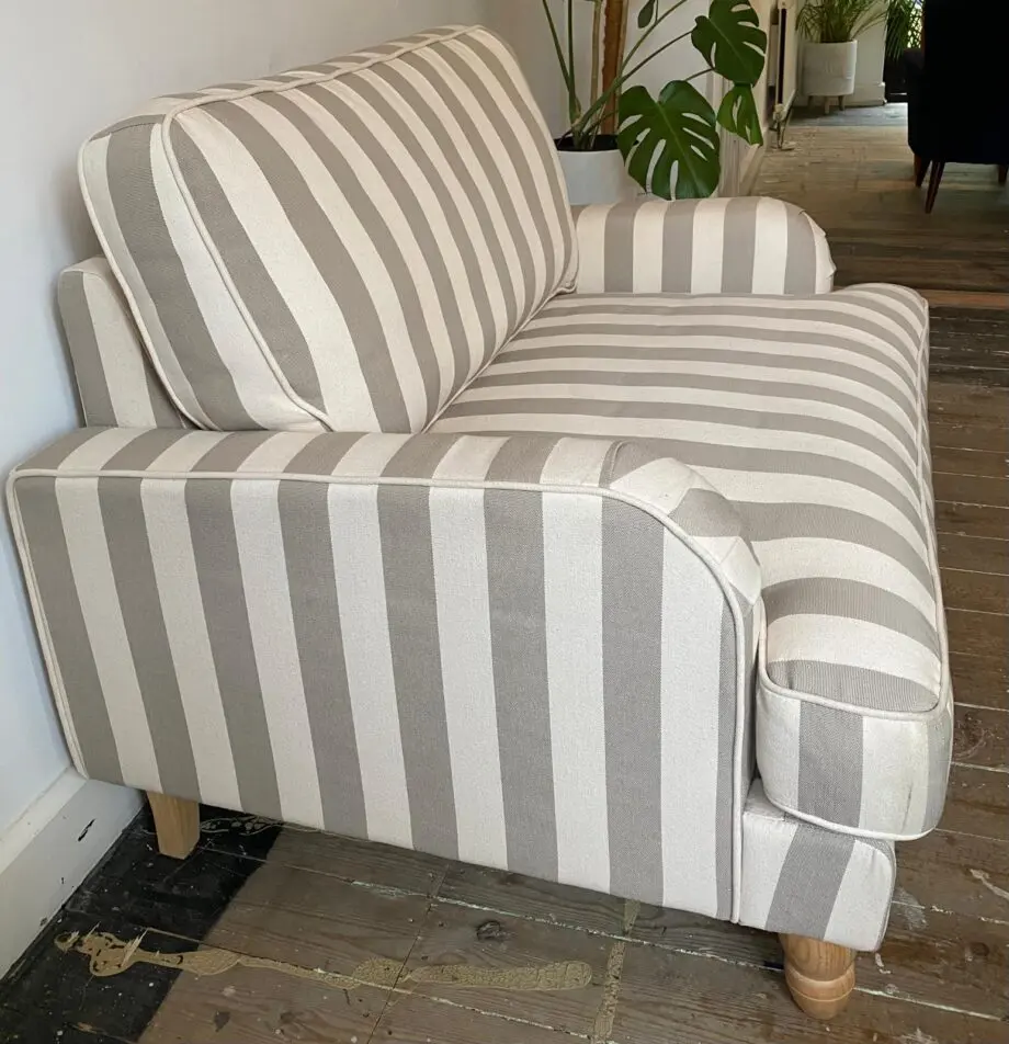 Dunelm Beatrice Snuggle Chair in Oatmeal Stripe