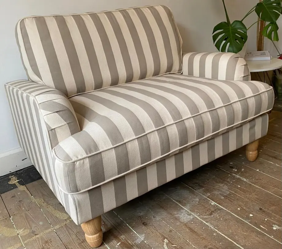 Dunelm Beatrice Snuggle Chair in Oatmeal Stripe