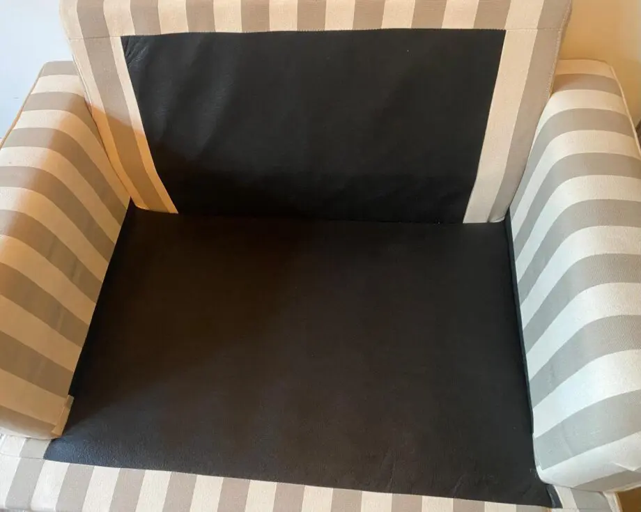 Dunelm Beatrice Snuggle Chair in Oatmeal Stripe