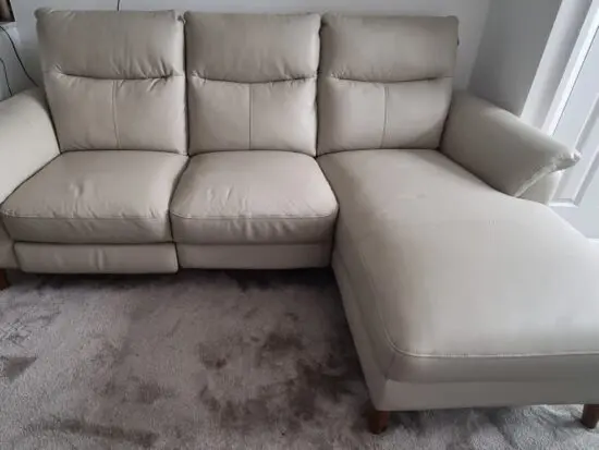 Furniture Village leather 3 seater with recliner worth £1995