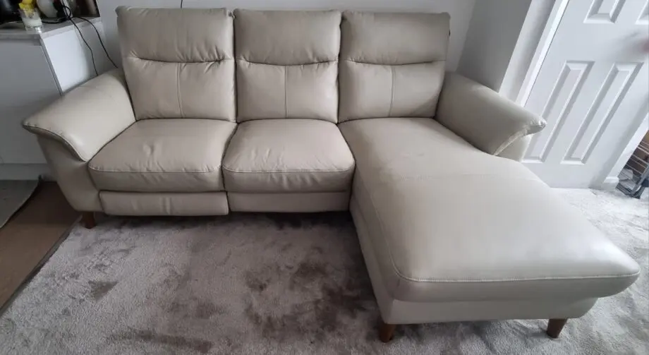 Furniture Village leather 3 seater with recliner worth £1995