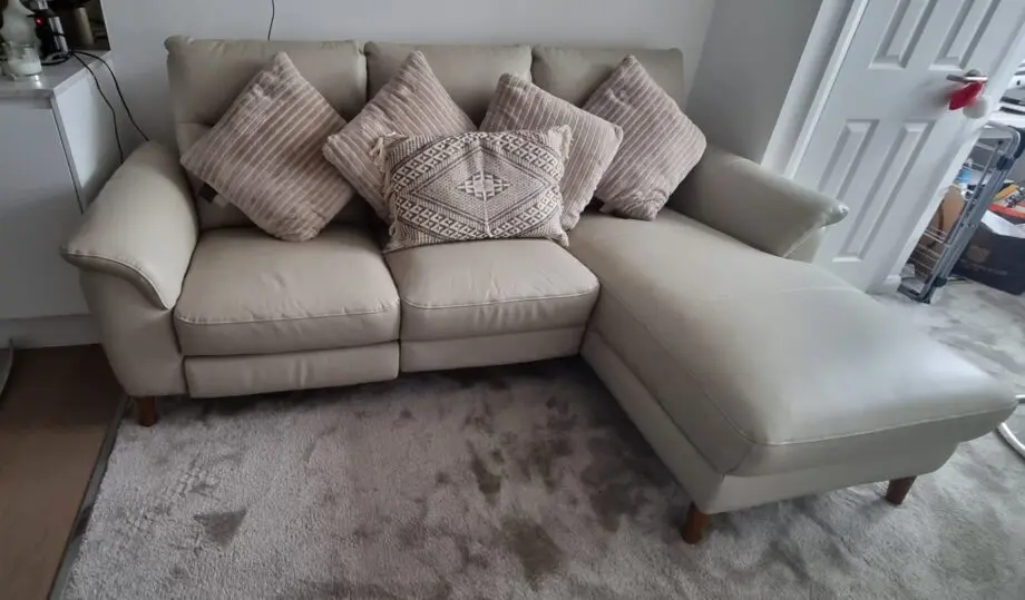 Furniture Village leather 3 seater with recliner worth £1995