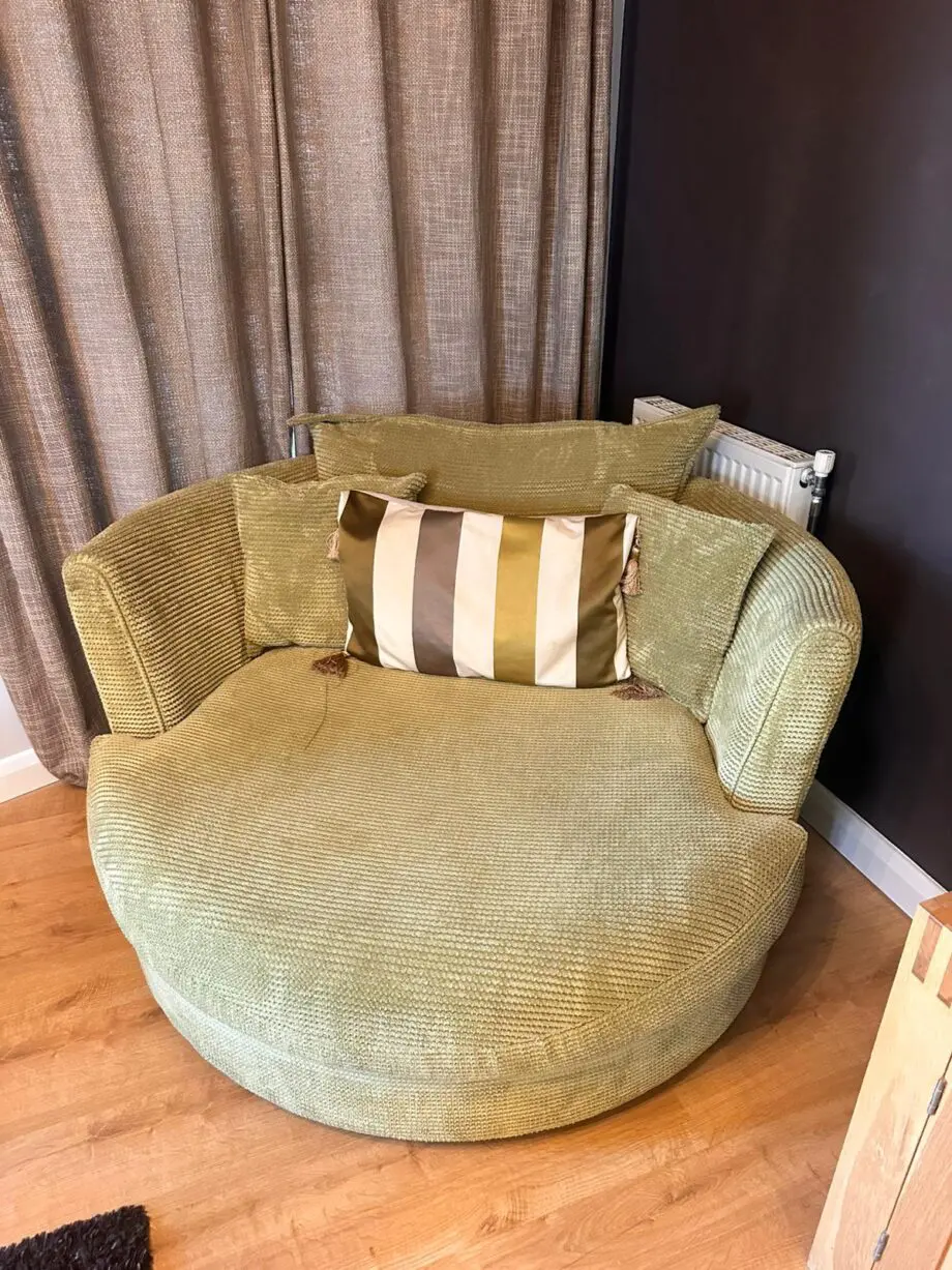 3 Seater Green Sofa and matching Love Seat