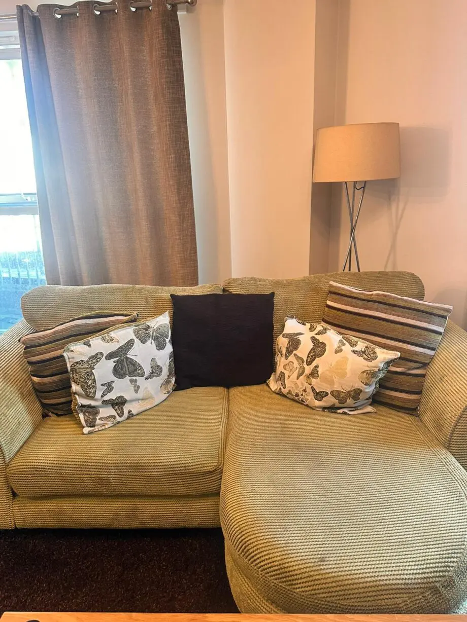 3 Seater Green Sofa and matching Love Seat