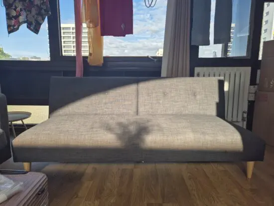 John Lewis Clapton Fixed Back Small Sofa Bed, Light Leg, Fraser Steel