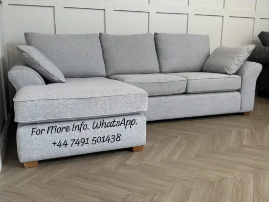 NEXT chaise sofa -Light grey fabric, all covers are removable & washable.
