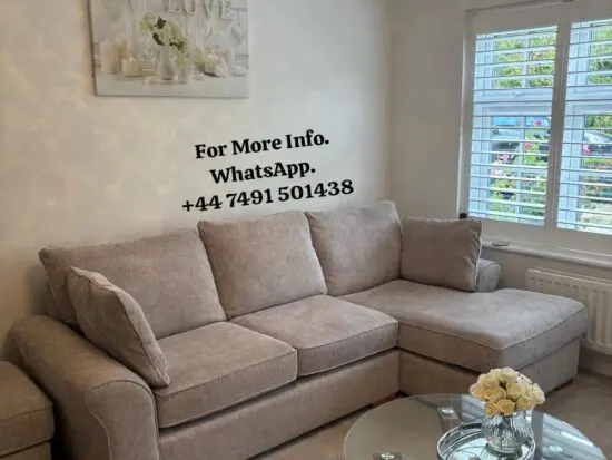 Next Stamford Range Corner Sofa in Upholstered Beige Fabric