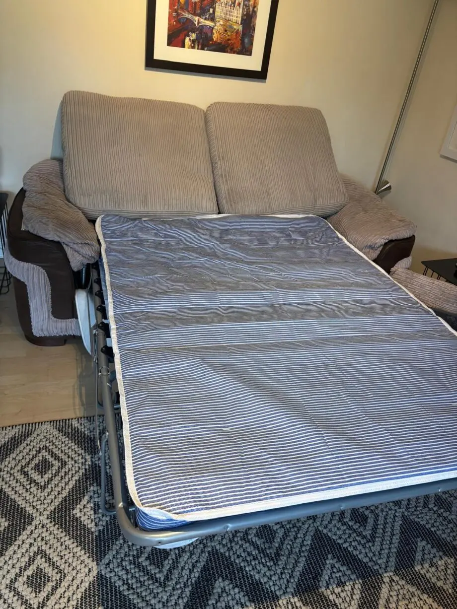Beige /brown 2 seater sofa bed