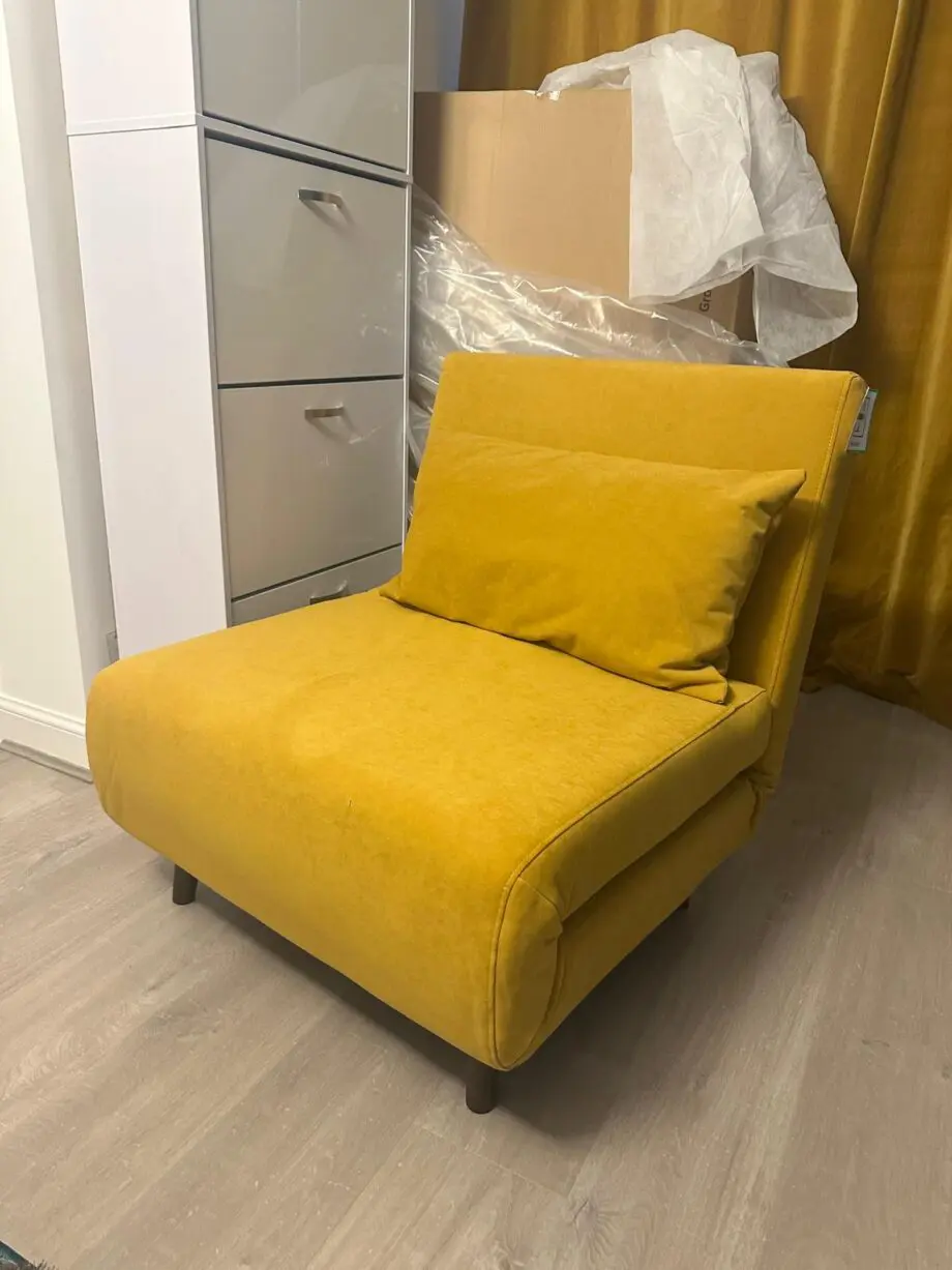 Seattle Single Click Clack Sofa Bed - Mustard