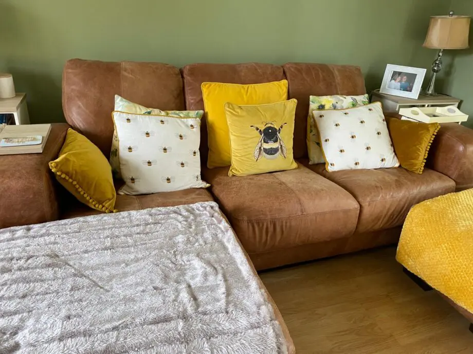 Tan corner sofa