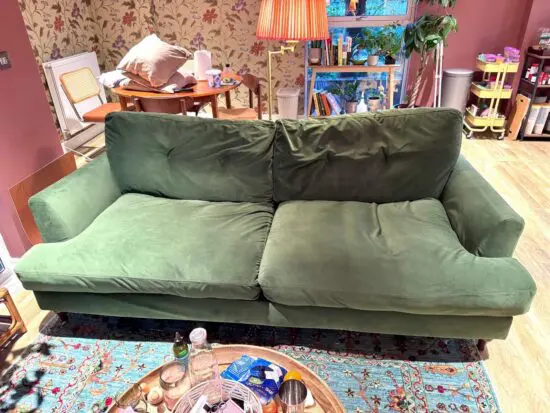 DFS Green Velvet Sofa