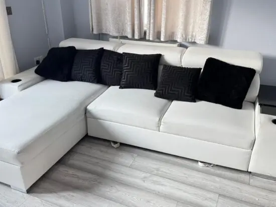 White sofa bed